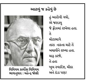 આધુનિક, પ્રયોગશીલ અને કલ્પનવાદી વિલિયમ કાર્લોસ વિલિયમ