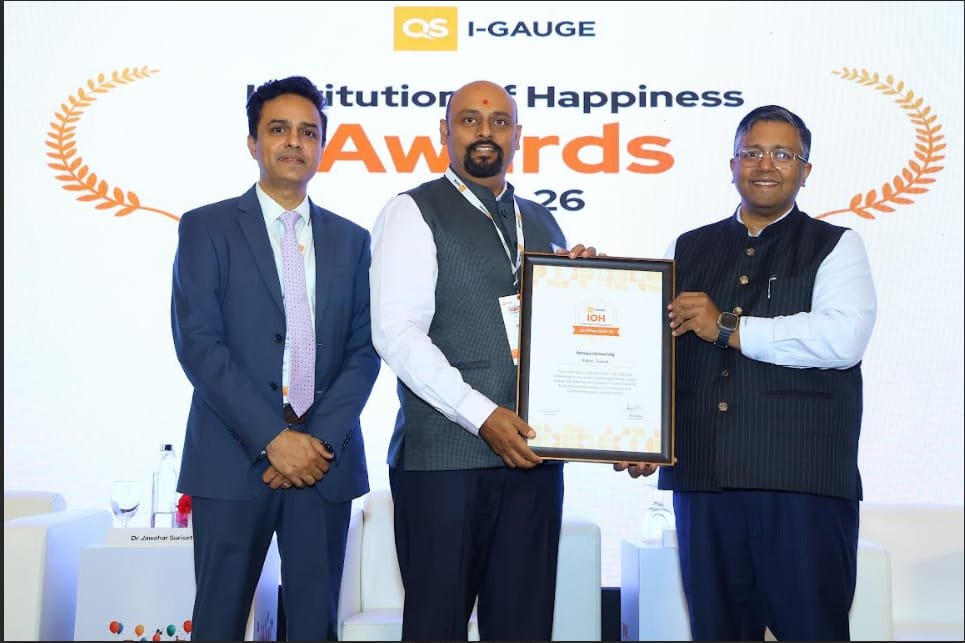 આત્મીય યુનિવર્સિટીને વિશ્વસ્તરીય “ઇન્સ્ટિટ્યૂશન ઑફ હેપીનેસ એવોર્ડ-૨૦૨૫”  અર્પણ