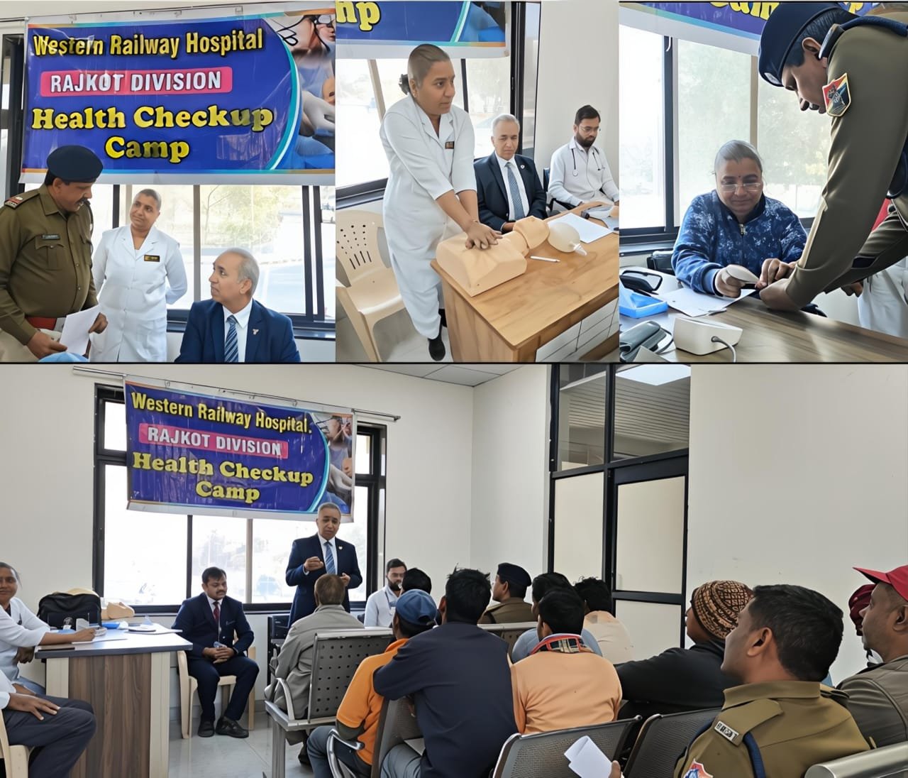 રાજકોટ રેલ્વે કર્મચાચરીઓના બ્લડ પ્રેશર, શુગર અને વજન સહિતની ચકાસણી કરાઇ