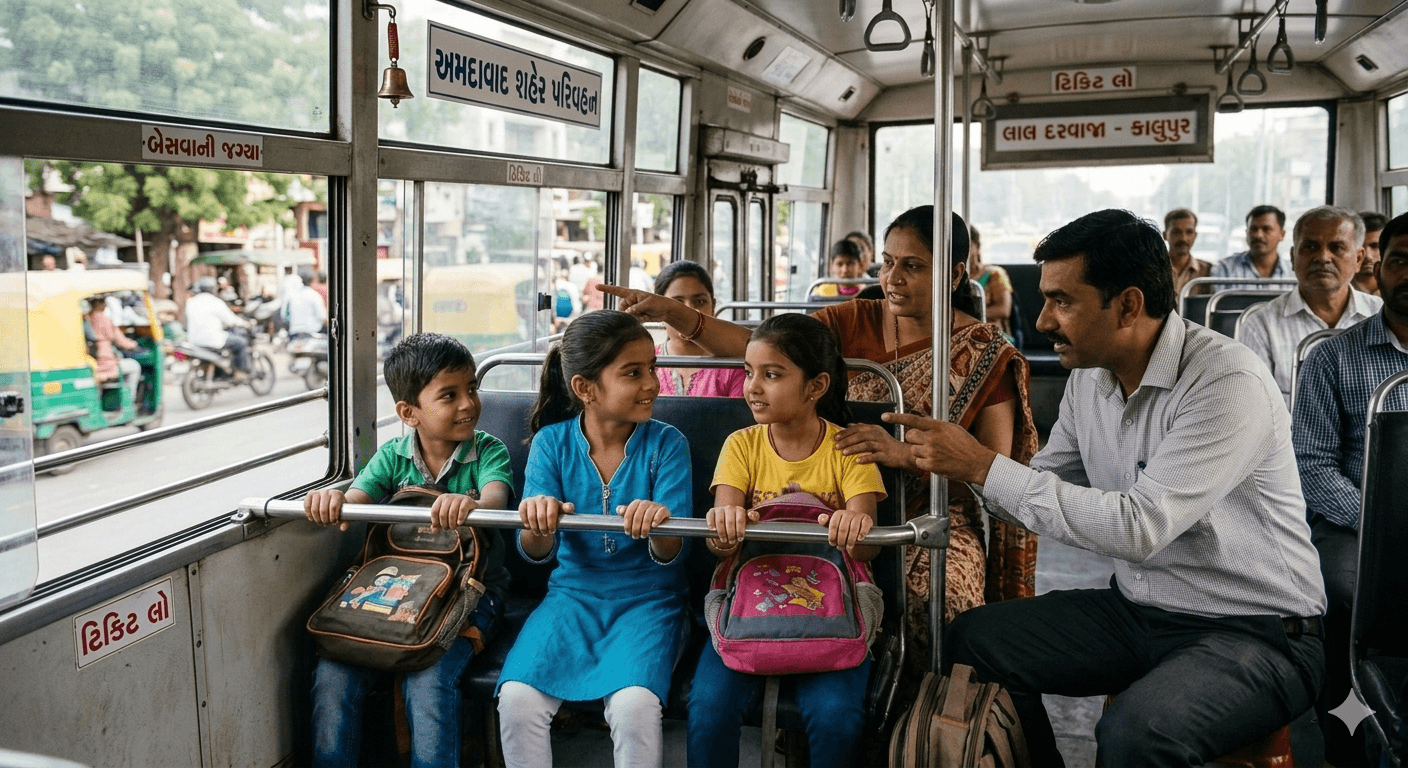 બાળકોને પબ્લિક વેહીકલમાં બેસતા શીખવીએ