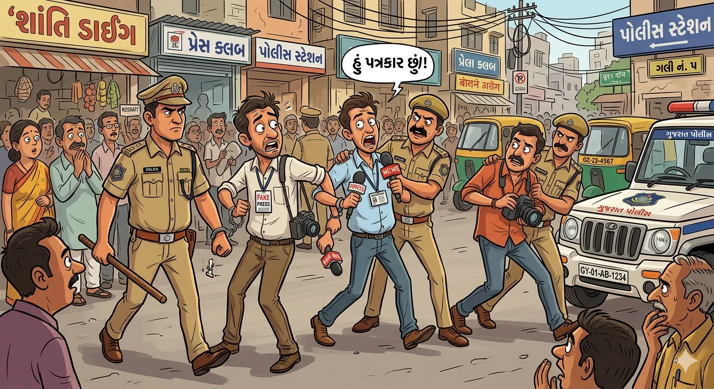 ‘ખબર રાજકોટ ની’ પખવાડિક માધ્યમના સંચાલકોને ઉઠાવી પોલીસે કાયદાનો પાઠ ભણાવ્યો