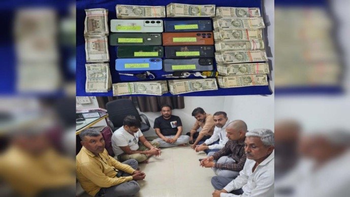 ગોમટામાં જુગાર કલબ પર પોલીસનો દરોડો: લાખોની રકમ સાથે 7 જુગારીઓ ઝડપાયા