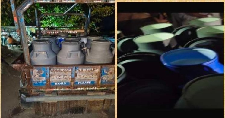 ધોરાજીના ઝાંઝમેરમાં બનાવટી દૂધનો 400 લીટર શંકાસ્પદ જથ્થો જપ્ત કરતું SOG