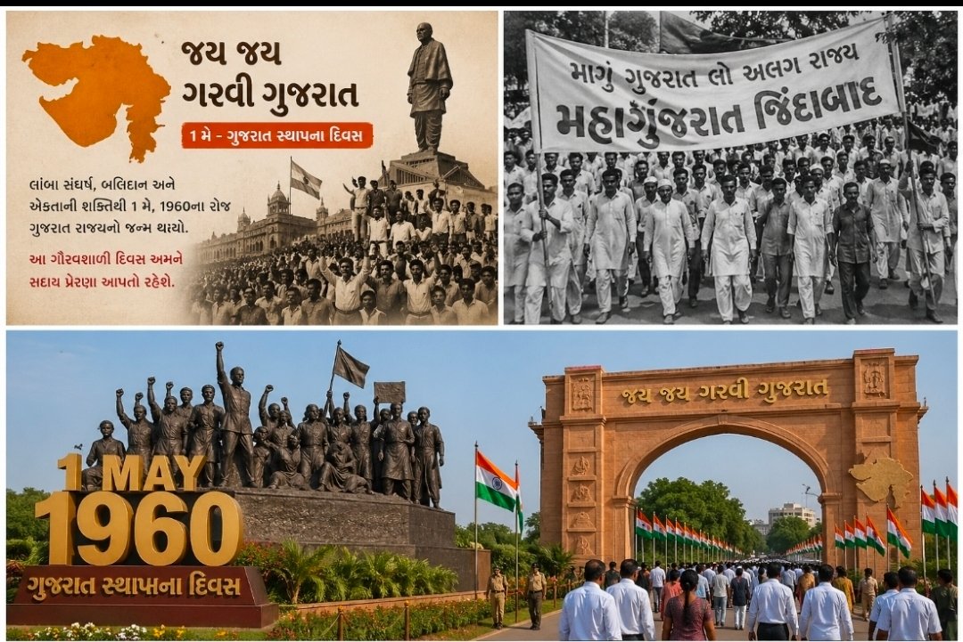 ૧ મે..ગુજરાતનો ગૌરવ દિવસ : સંઘર્ષથી સર્જાયેલું રાજ્ય, ઓળખથી ઊભેલું ગૌરવ