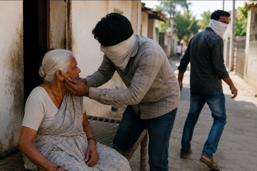 જસાપરમાં ધોળા દિવસે વૃદ્ધાને નિશાન બનાવી સોનાના બુટીયા તફડાવ્યા