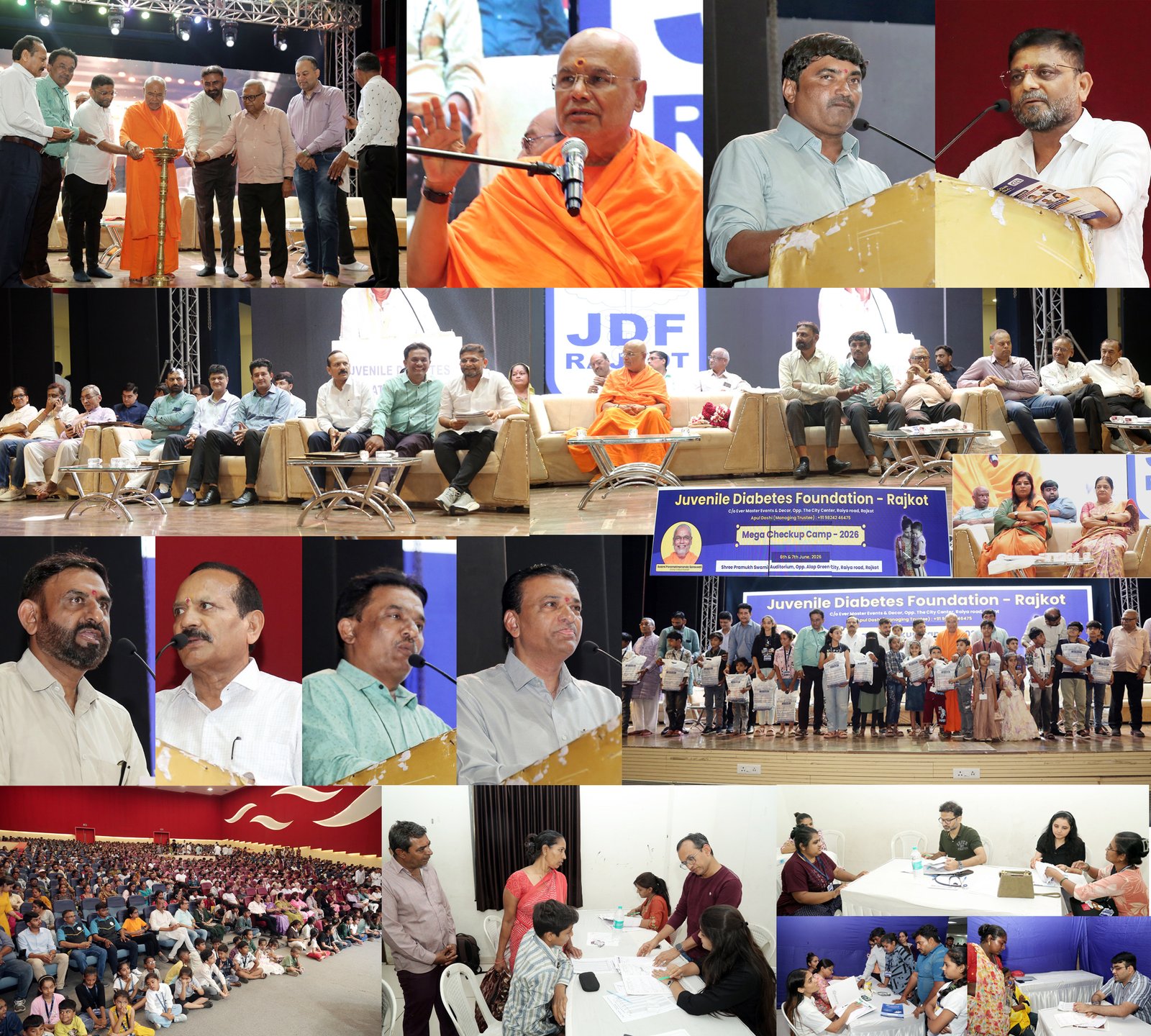 જુવેનાઈલ ડાયાબિટીસ ફાઉન્ડેશન દ્વારા ૨૨ વર્ષ પૂર્ણ થતાં મેગા ચેકઅપ કેમ્પ યોજાયો