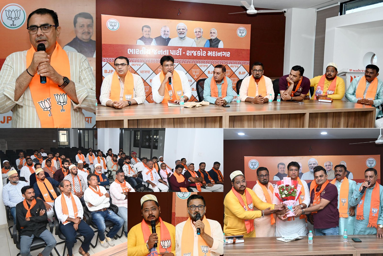 રાજકોટ કમલમની મુલાકાત લેતા પ્રદેશ લઘુમતી મોરચાના પ્રમુખ અને મંત્રી