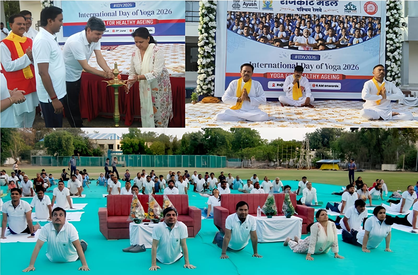 રાજકોટ રેલવે ડિવિઝનમાં 12માં આંતરરાષ્ટ્રીય યોગ દિવસની ઉજવણી