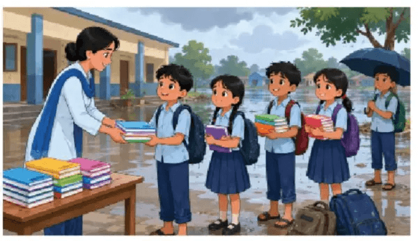 ભારે વરસાદથી પ્રભાવિત થયેલા જિલ્લાની શાળાઓમાં નિ:શુલ્ક પાઠય પુસ્તકો અપાશે