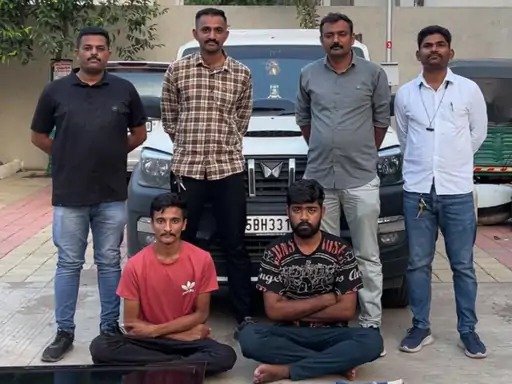 અમદાવાદથી લકઝરી કાર ભાડે લાવી રાજકોટમાં ઘરફોડ ચોરી કરતા બે તસ્કરો ઝડપાયા