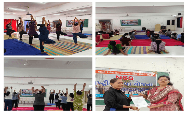 કણસાગરા  કોલેજની વિદ્યાર્થિનીઓએ મેળવ્યું યોગ અને ધ્યાનનું વિશેષ ભાથું