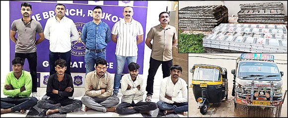  દિવસે રેકી કર્યા બાદ રાતે બુકાની બાંધી કિંમતી પ્‍લેટ્‍સ ચોરતી ટોળકી ઝડપાઇ