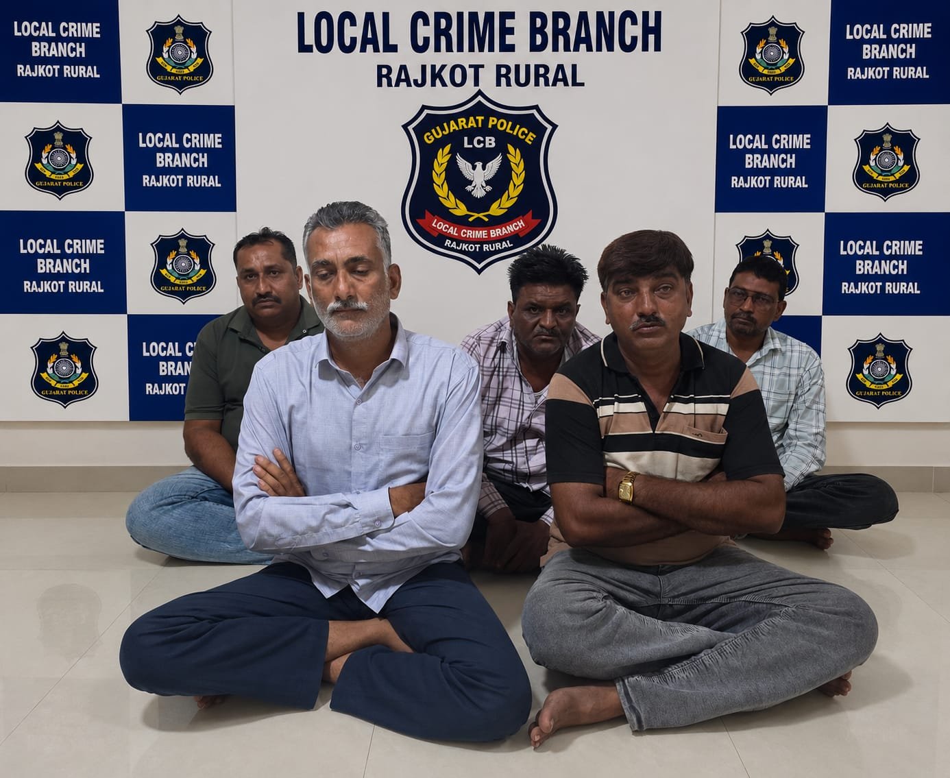 જેતપુરમાં જુગારના અડ્ડા પર LCBનો દરોડો: જુગાર રમતા ૬ ઝડપાયા