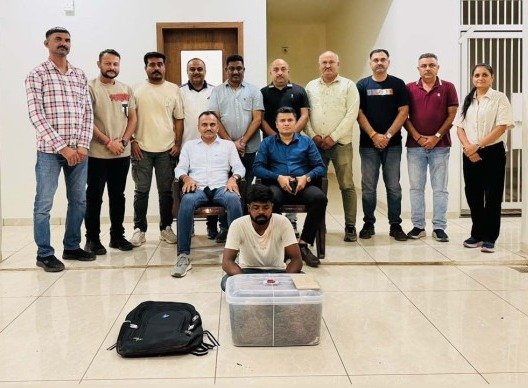 કુવાડવા ચોકડી પાસે ગાંજાના જથ્થા સાથે બિહારી શખ્સ ઝડપાયો
