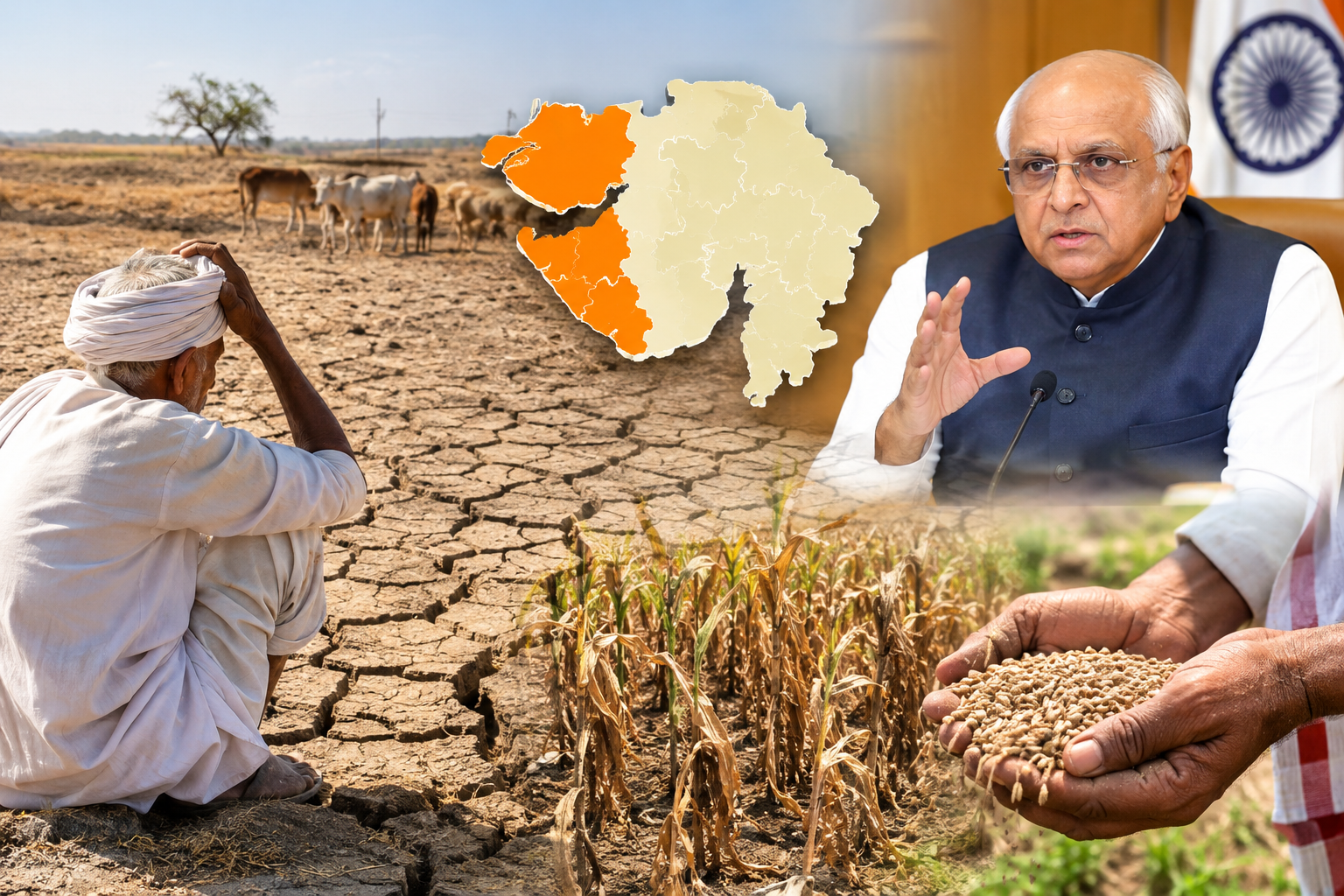 ગુજરાતના ચાર જિલ્લા દુષ્કાળગ્રસ્ત જાહેર