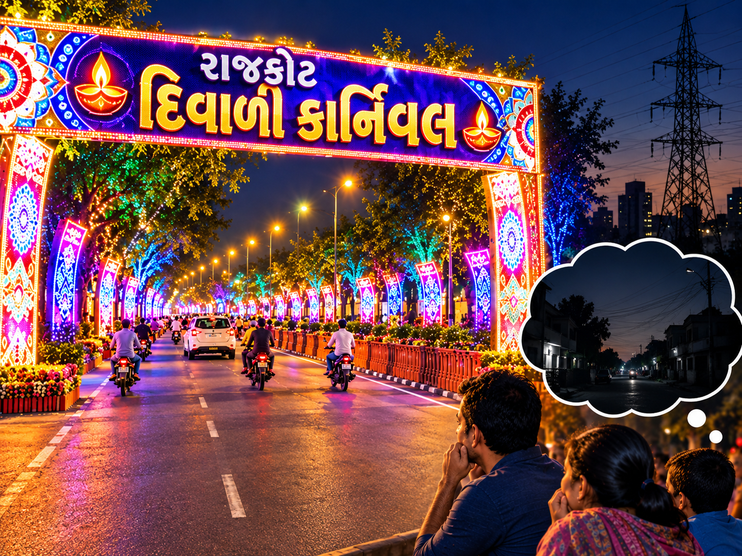  વિજળીની અછત વચ્ચે રાજકોટ પાંચ દિવસ લાઇટીંગથી ઝગમગશે